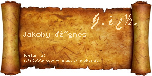 Jakoby Ágnes névjegykártya